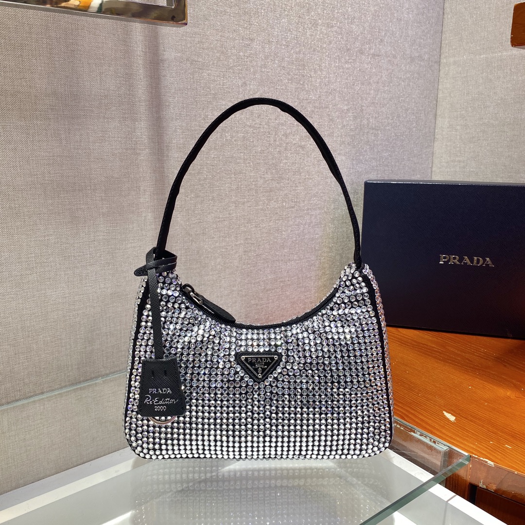 Prada Mini Duchesse And Crystal 2000 Hobo Bag Handbag Crystal 1NE515